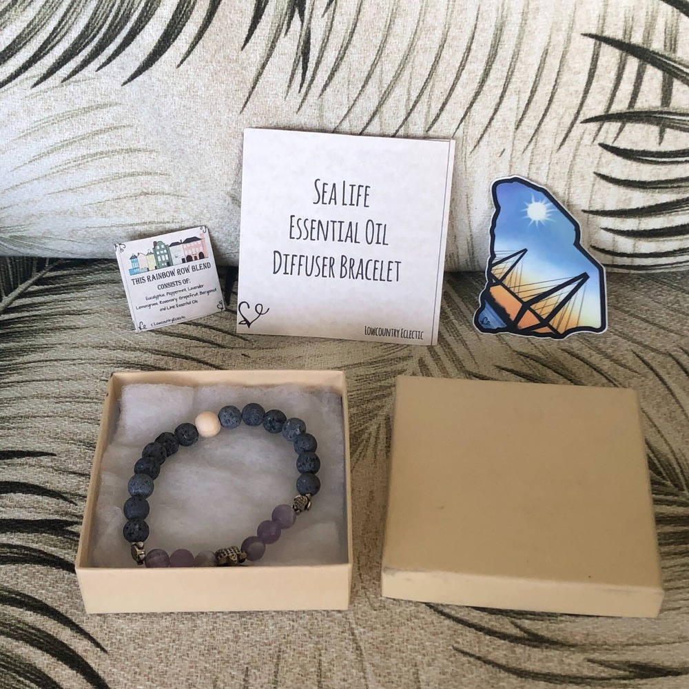 Lowcountry Eclectic Essential Oil Diffuser Bracelet Lava Rock Beads Aromatherapy